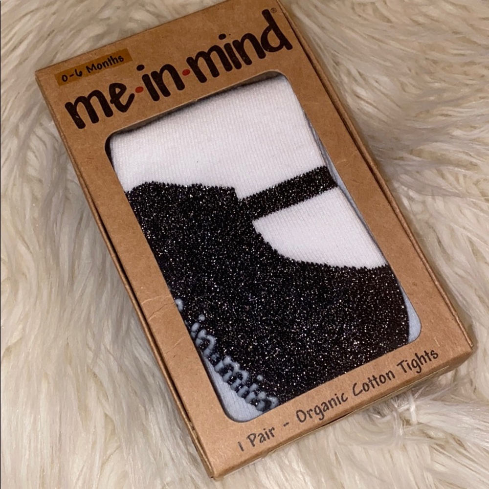 Black Metallic Mary Jane Footed Tights